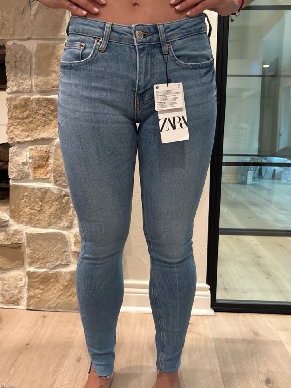 ZARA Light Wash Skinny Jeans - Blue